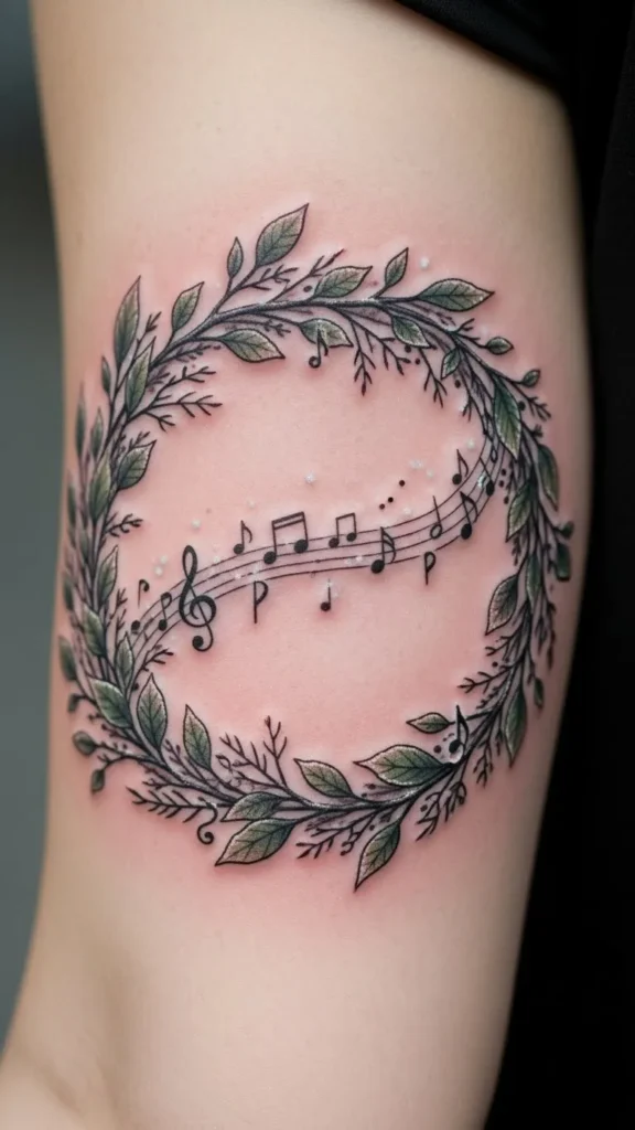 Notes Floating Through a Wreath