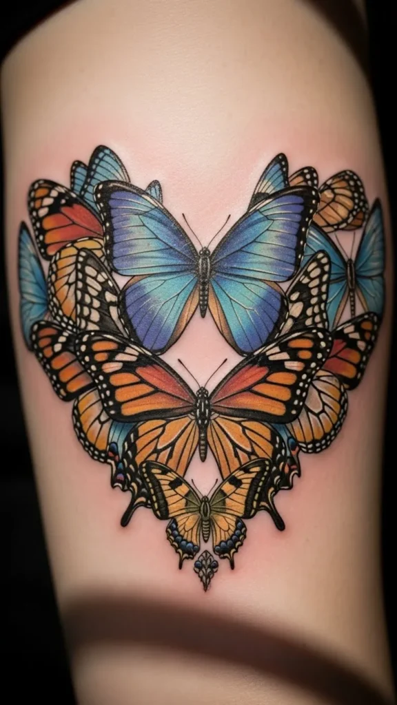 Realistic Butterfly Heart Shape