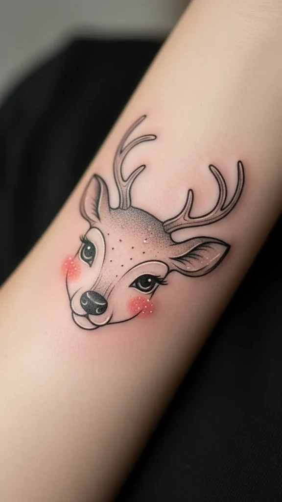 Reindeer Face With Gentle Blush