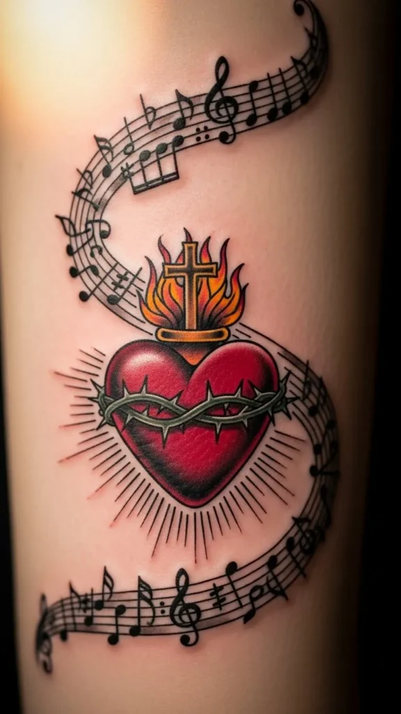 Sacred Heart With Musical Halo