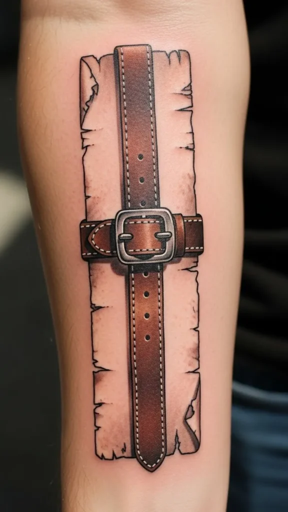 Santa Belt Bookmark Tattoo