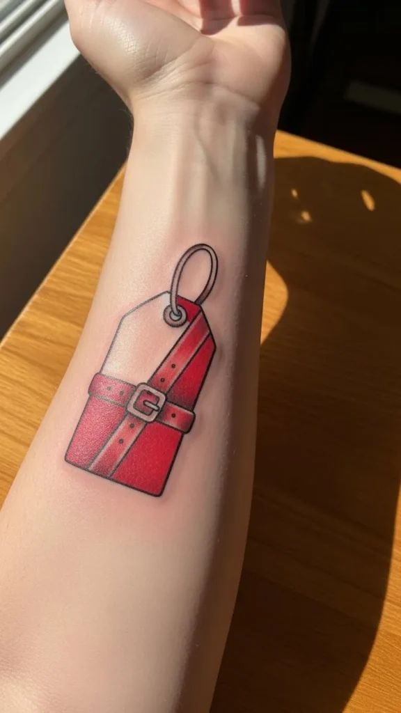 Santa Belt Gift Tag Tattoo
