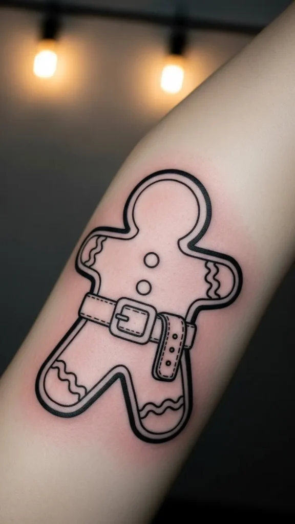  Santa Belt Gingerbread Outline