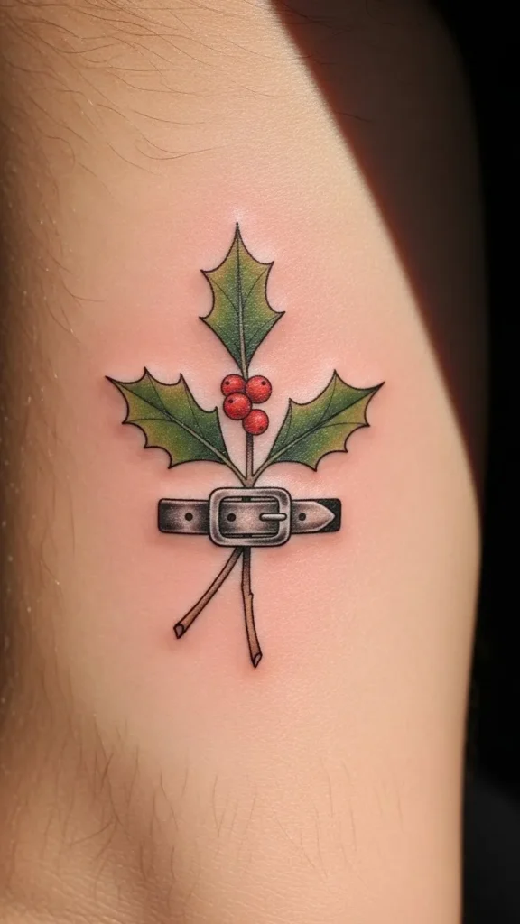 Santa Belt Holly Accent