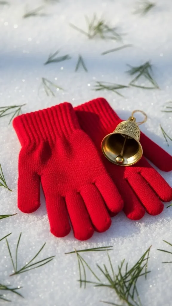 Santa Gloves With a Tiny Bell