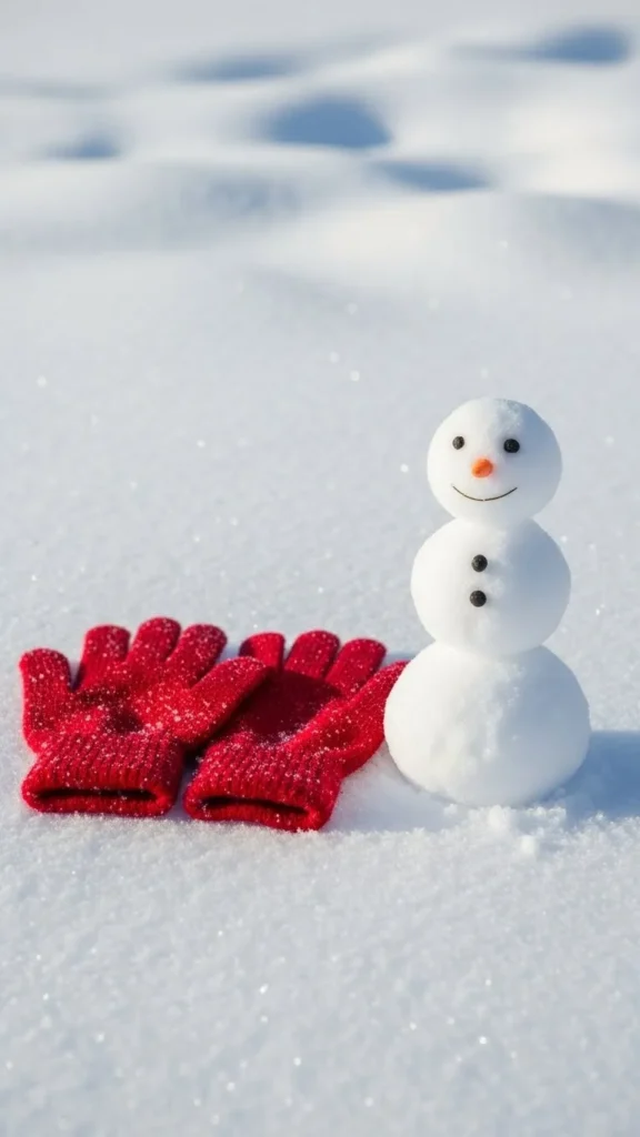 Santa Gloves and a Snowman