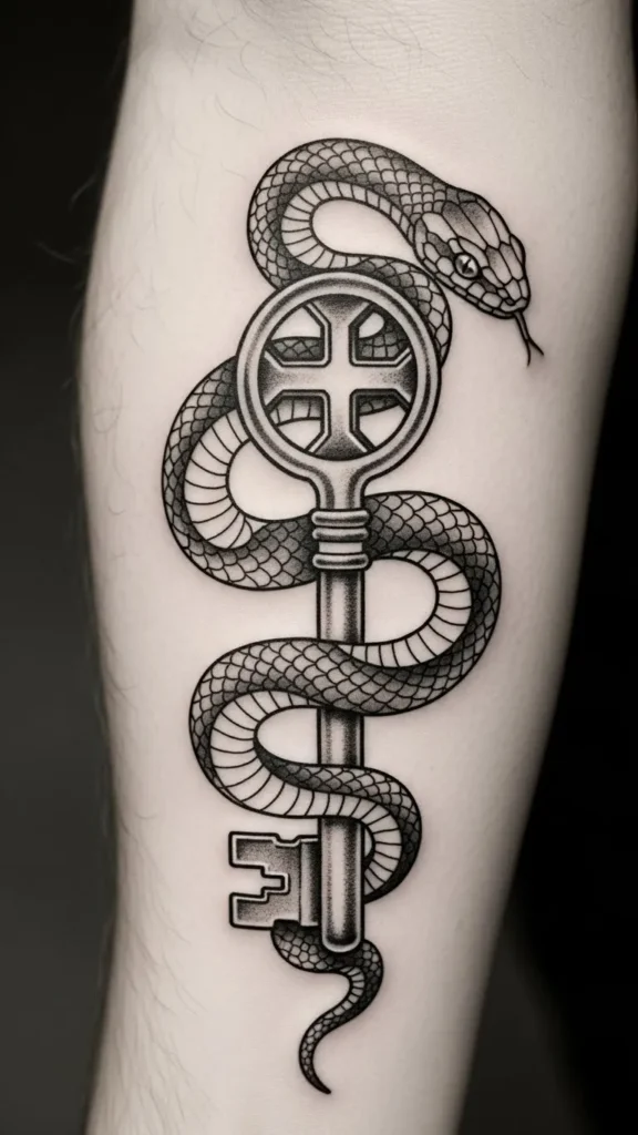 Serpent and Key Symbol