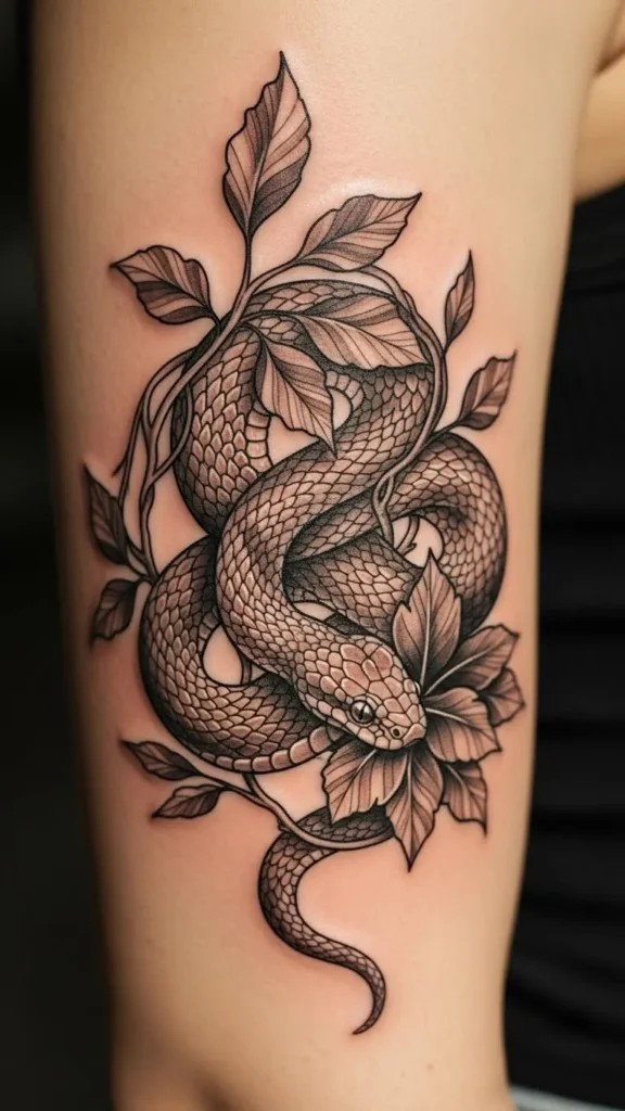 Serpent and Leaf Design