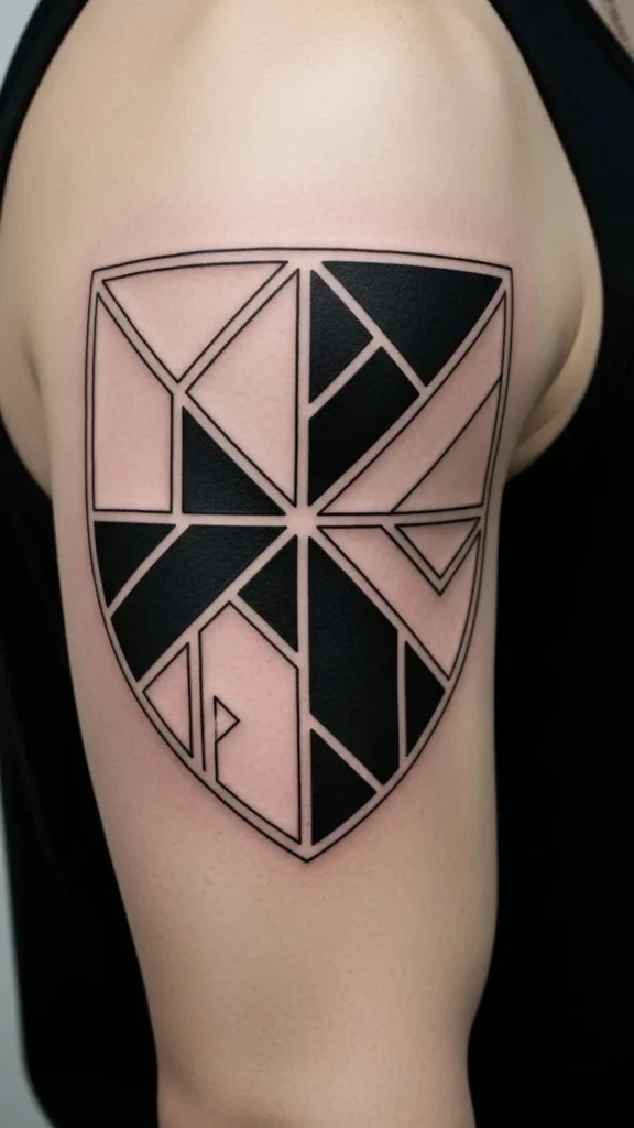 Shield With Geometric Divisions