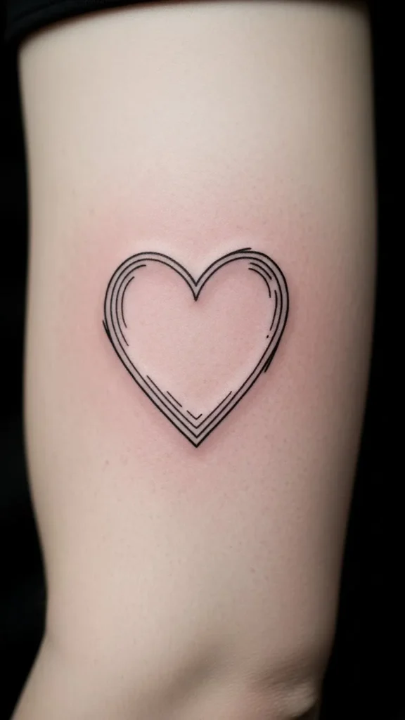 Simplified Vintage Heart Sketch