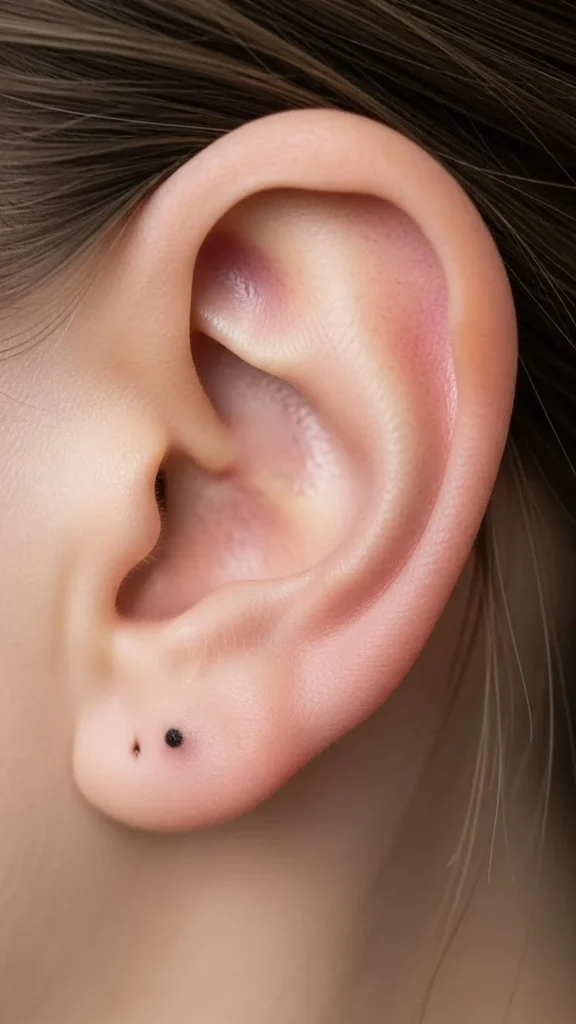 Single Dot Behind the Ear