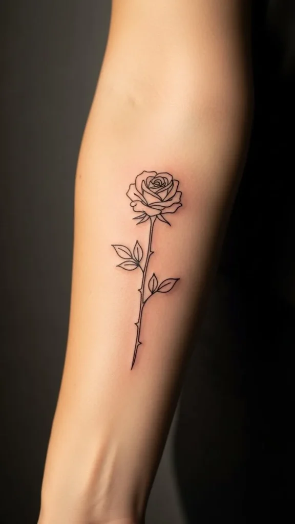 Single-Line Rose Stem