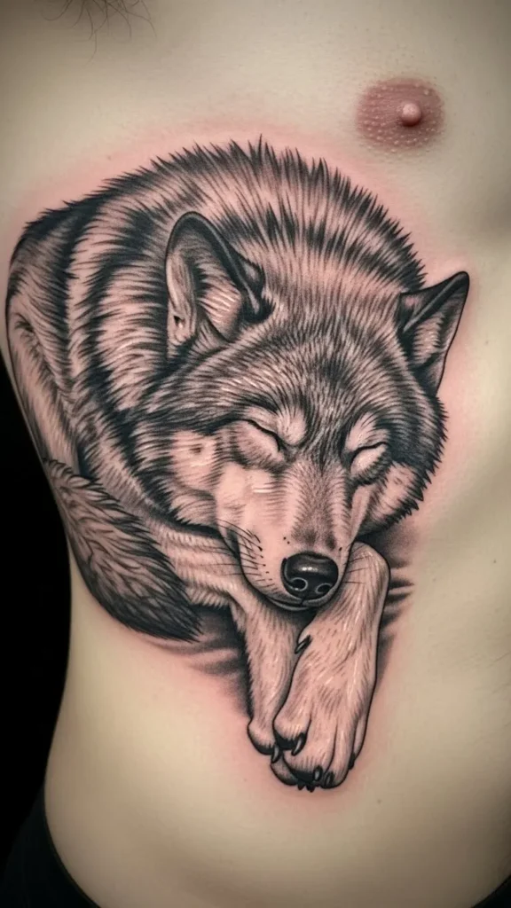 Sleeping Wolf Calm Pose