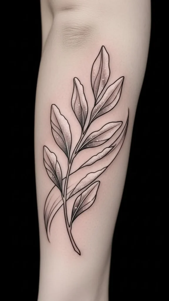 Snow-Capped Laurel Leaf