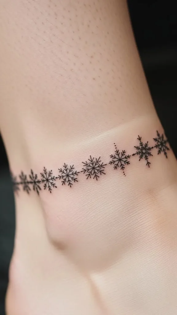 Snowflake Ring Around the Ankle