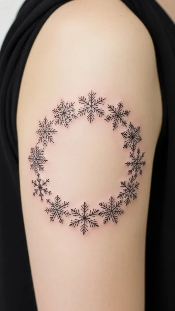 Snowflake Ring Cluster Around the Upper Arm