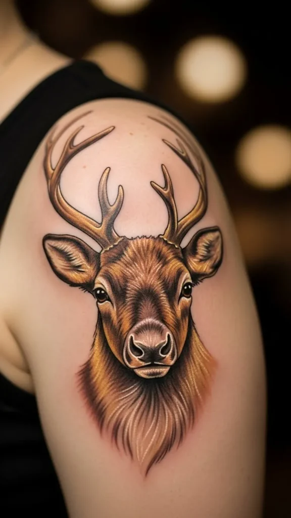 Soft Shaded Reindeer Face