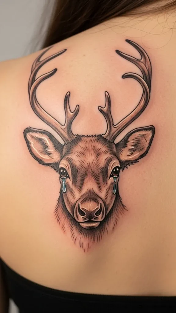 Teardrop-Eyed Reindeer Face