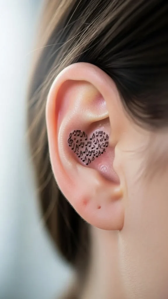 Tiny Music Heart Behind the Ear