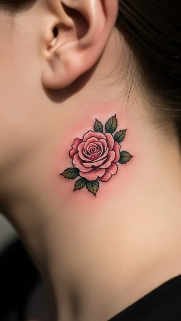 Tiny Rose on the Neck Side