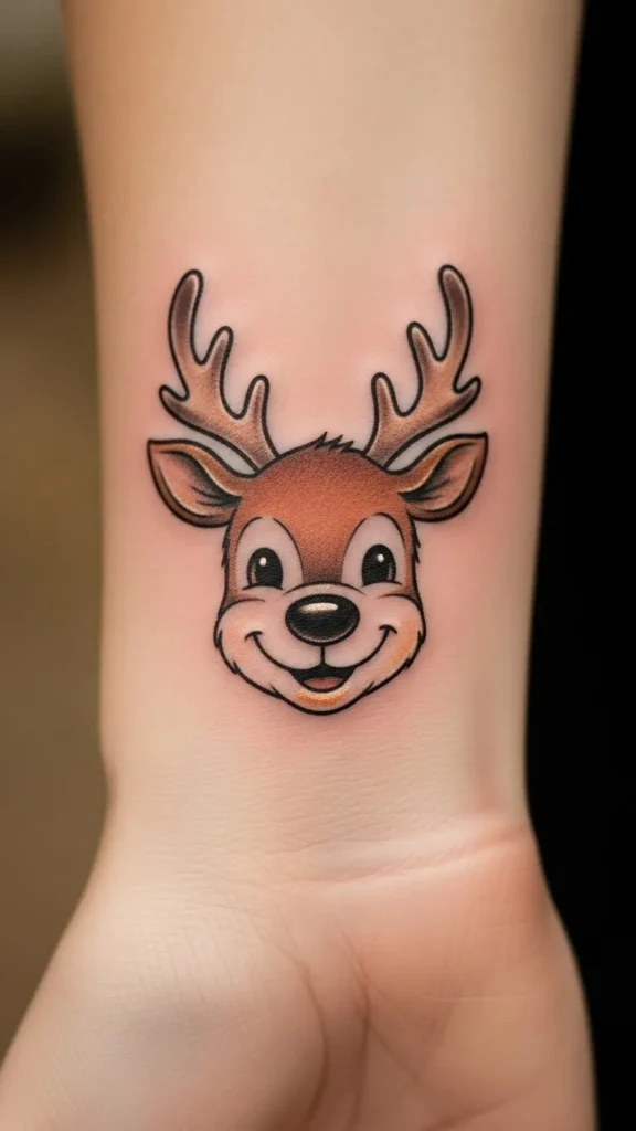 Tiny Smiling Reindeer Face