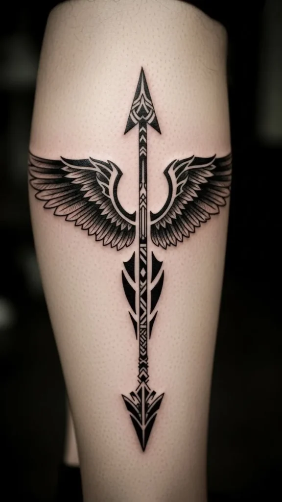  Tribal-Style Arrow with Bold Wings