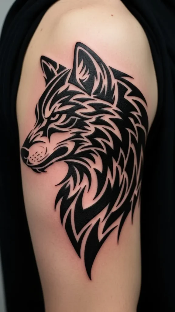 Tribal Wolf Pattern