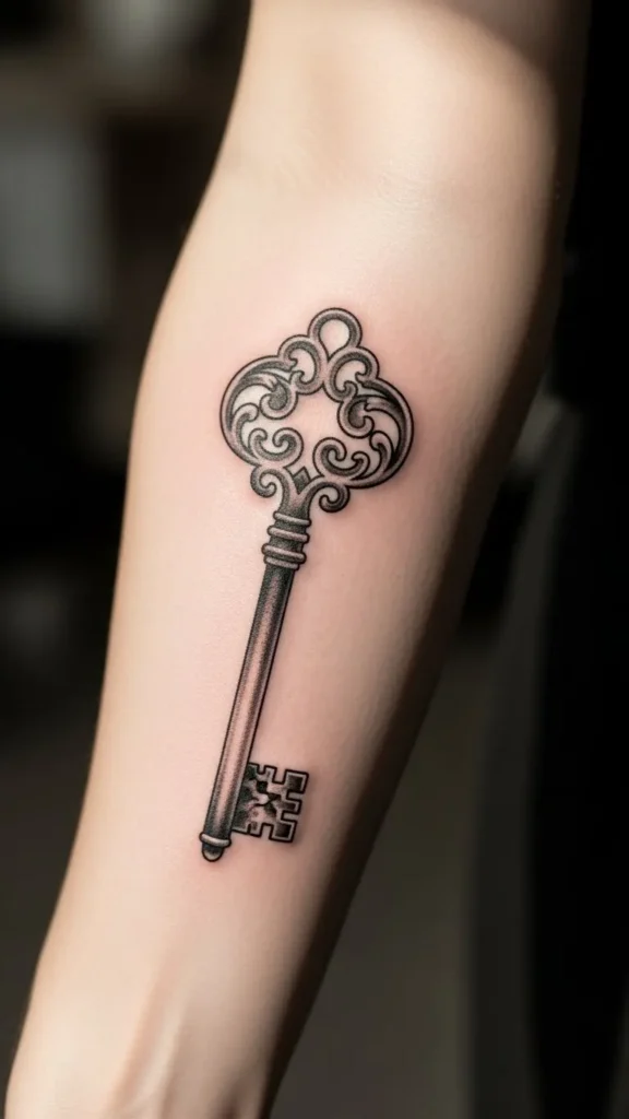 Vintage Skeleton Key Tattoo
