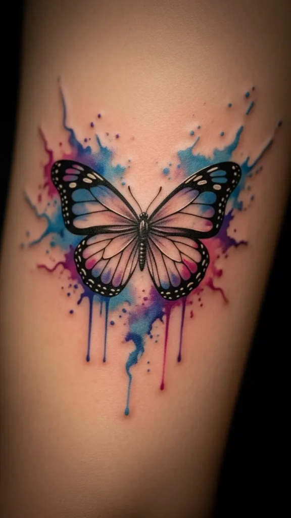 Watercolor Heart Butterfly