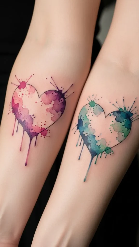 Watercolor Heart Match