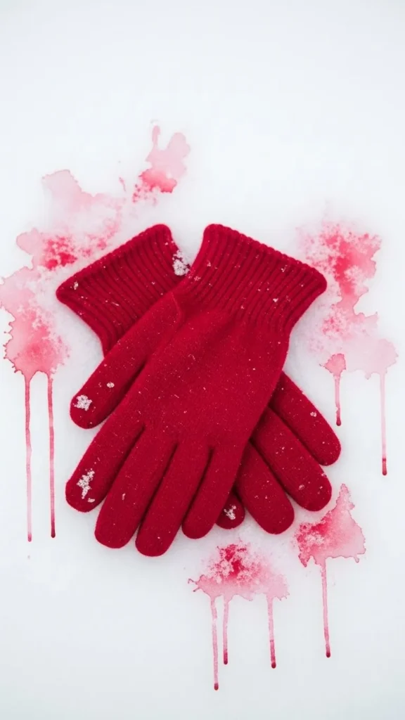 Watercolor Santa Gloves