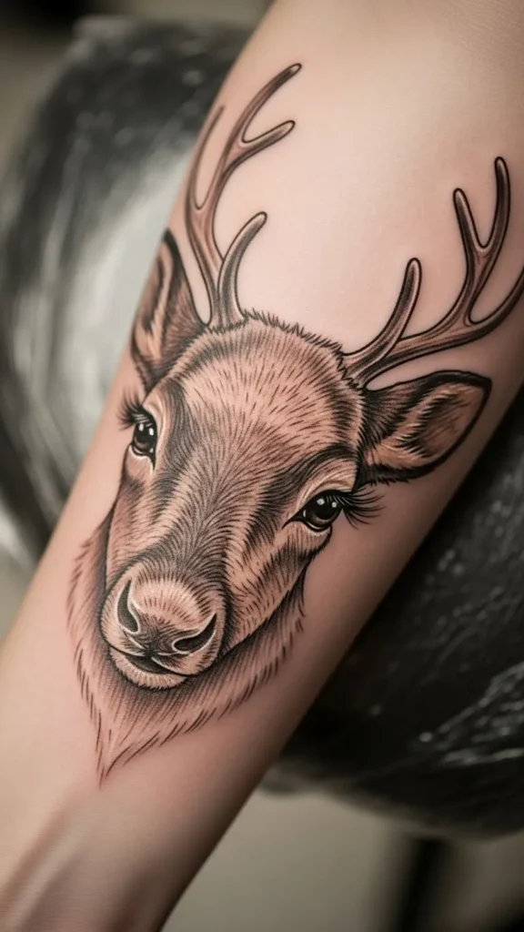 Whimsical Long-Lashed Reindeer Face