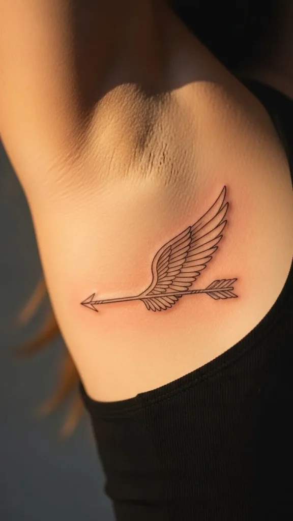 Winged Arrow Outline on the Rib