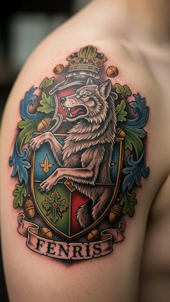 Wolf Heraldry Tattoo