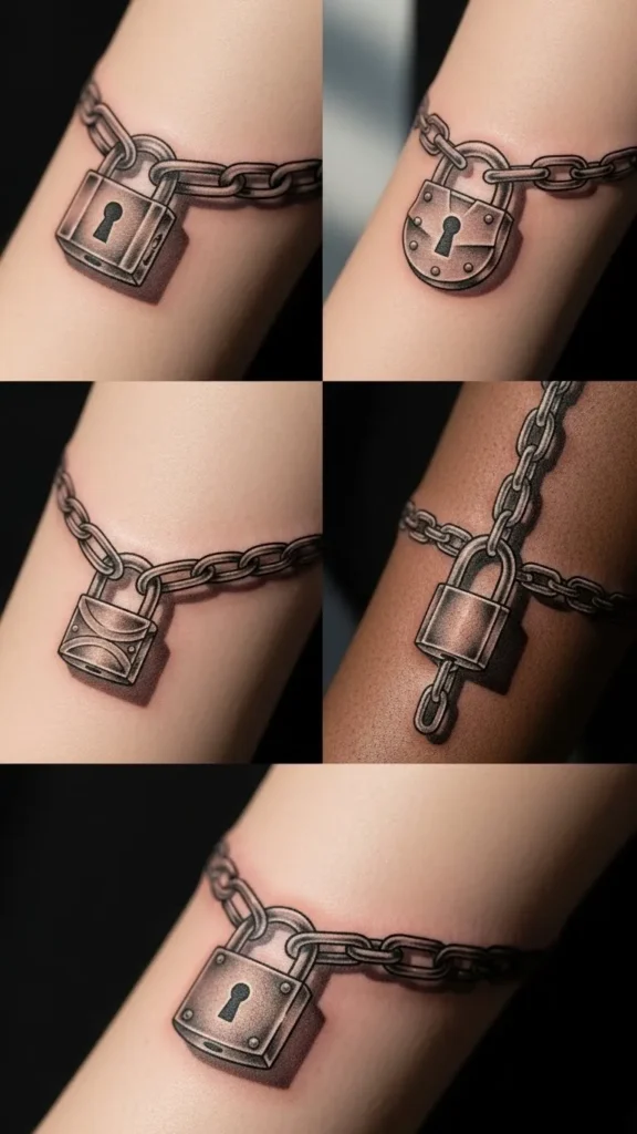 Lock and Chain Tattoos