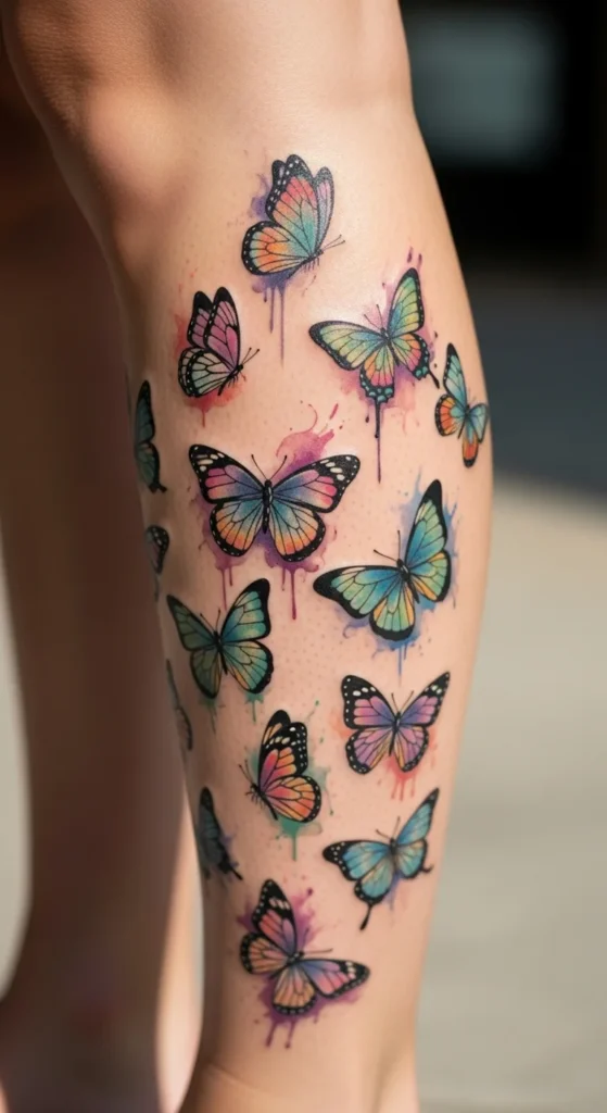 Butterfly Calf Tattoo