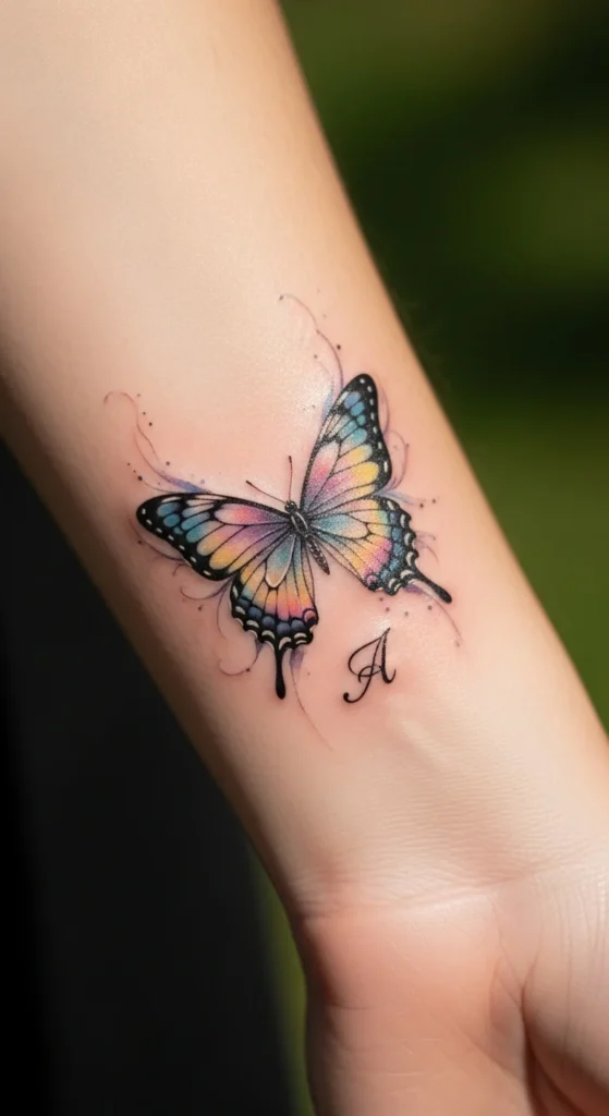 Butterfly With Script Initial