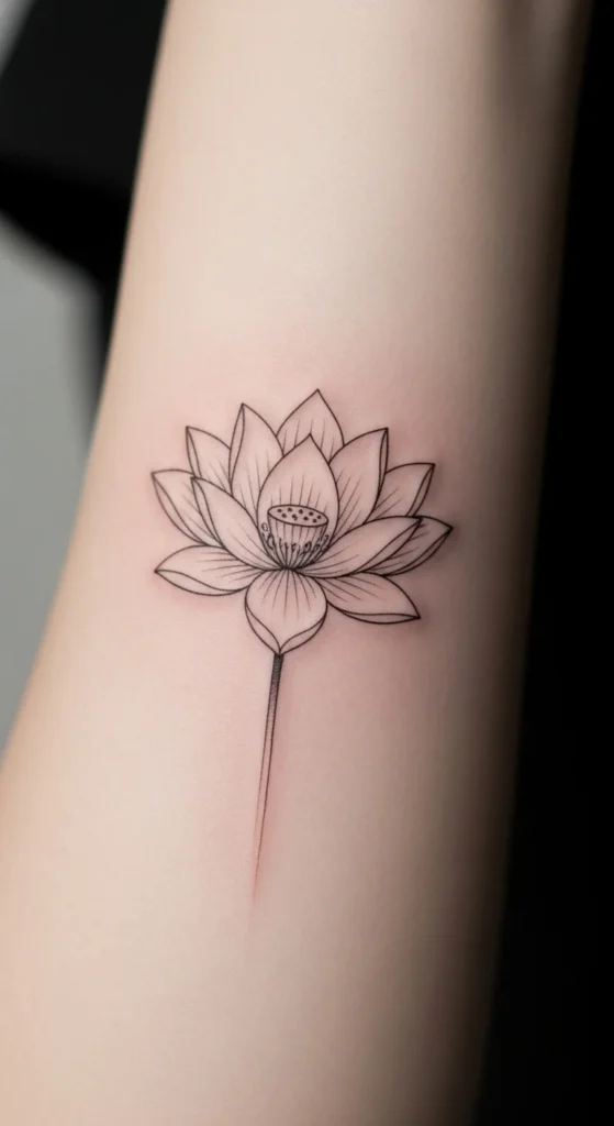 Minimal Lotus Outline