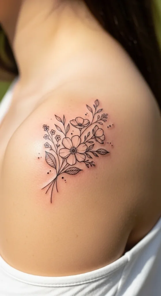 Shoulder Cap Floral Bouquet