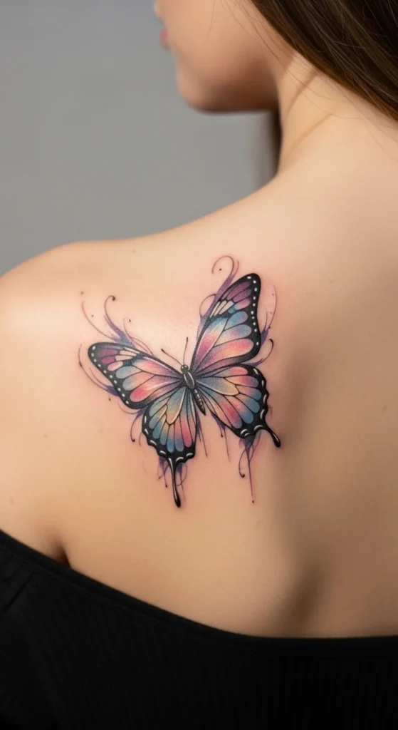 Butterfly Shoulder Blade Tattoo