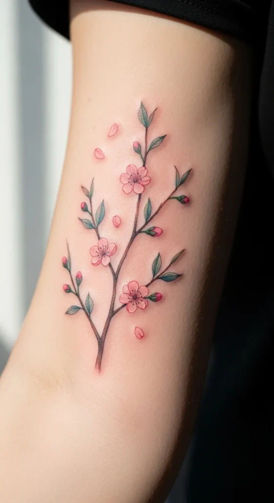 Minimal Cherry Blossom Branch
