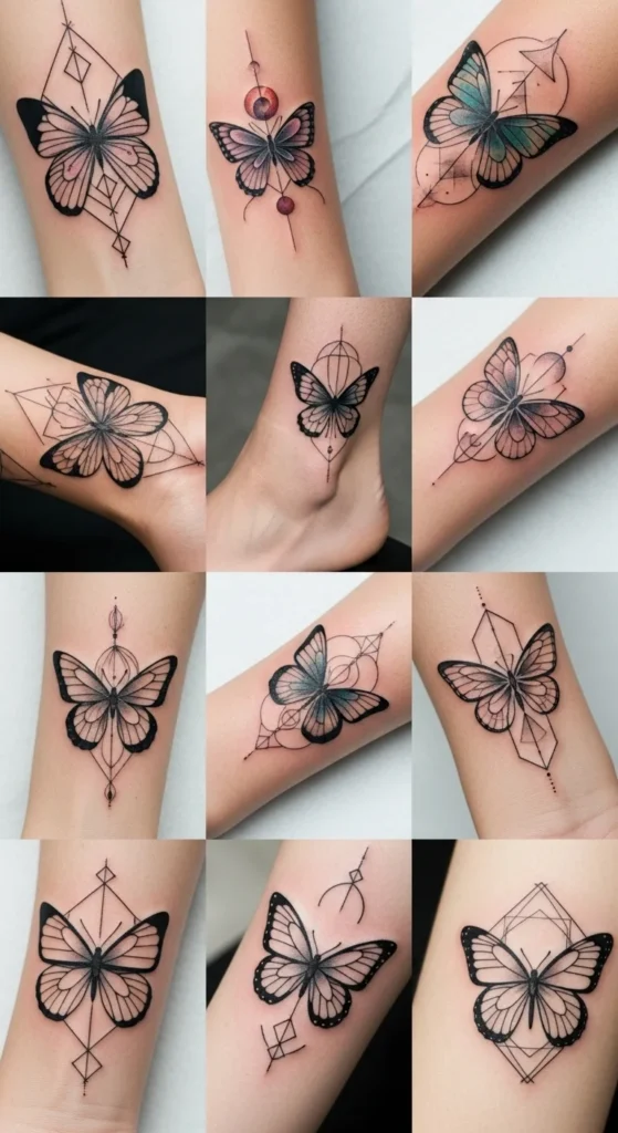 Butterfly With Geometric Touch