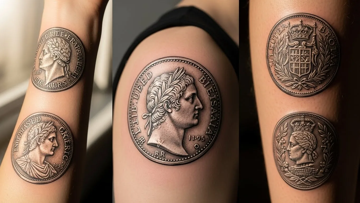22 Lucky Coin Tattoos That Symbolize Prosperity