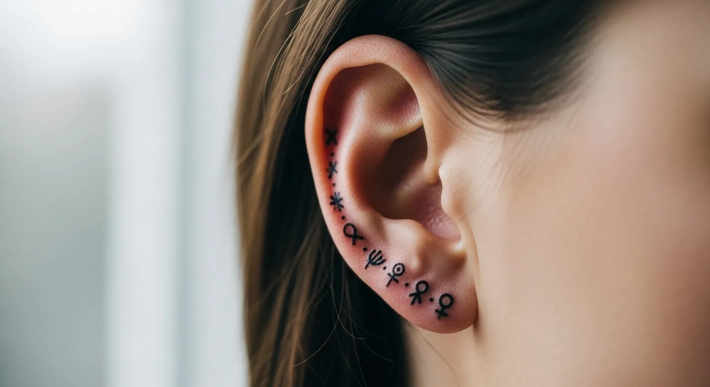 22 Tiny Ear Tattoos That Add Sweet Luck