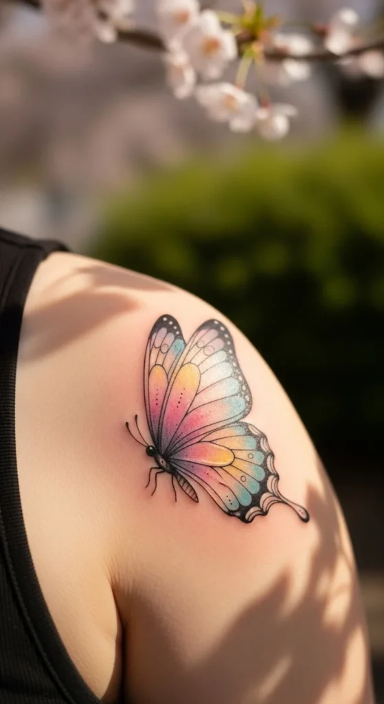 Butterfly With Soft Color Accents