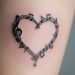 24 Music Heart Tattoos That Celebrate Love & Art