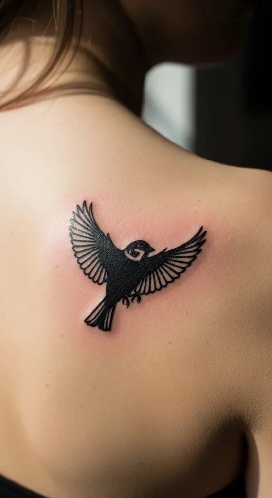 Small Sparrow Silhouette