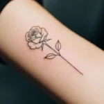 26 Minimal Rose Outline Tattoos That Add Elegant Detail