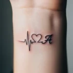 27 Initial + Heartbeat Tattoos That Personalize Love
