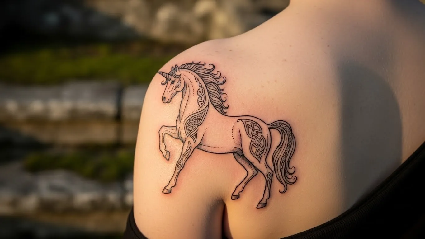 27 Magical Unicorn Tattoos That Channel Irish Myth
